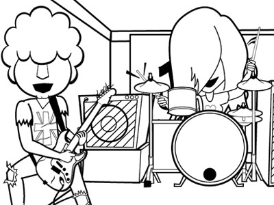 First Gig band illustration kids rock and roll