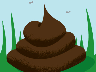 Poop! flies grass hero design studio illustration poop poopy stinks