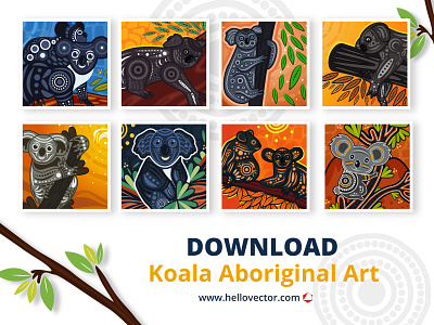 Koala Aboriginal Art aboriginal aborigines art australia clipart design illustration koala koala bear vector