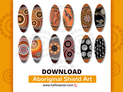 Aboriginal Shield Art aboriginal art clipart design flower illustration kangaroo shield snake vector