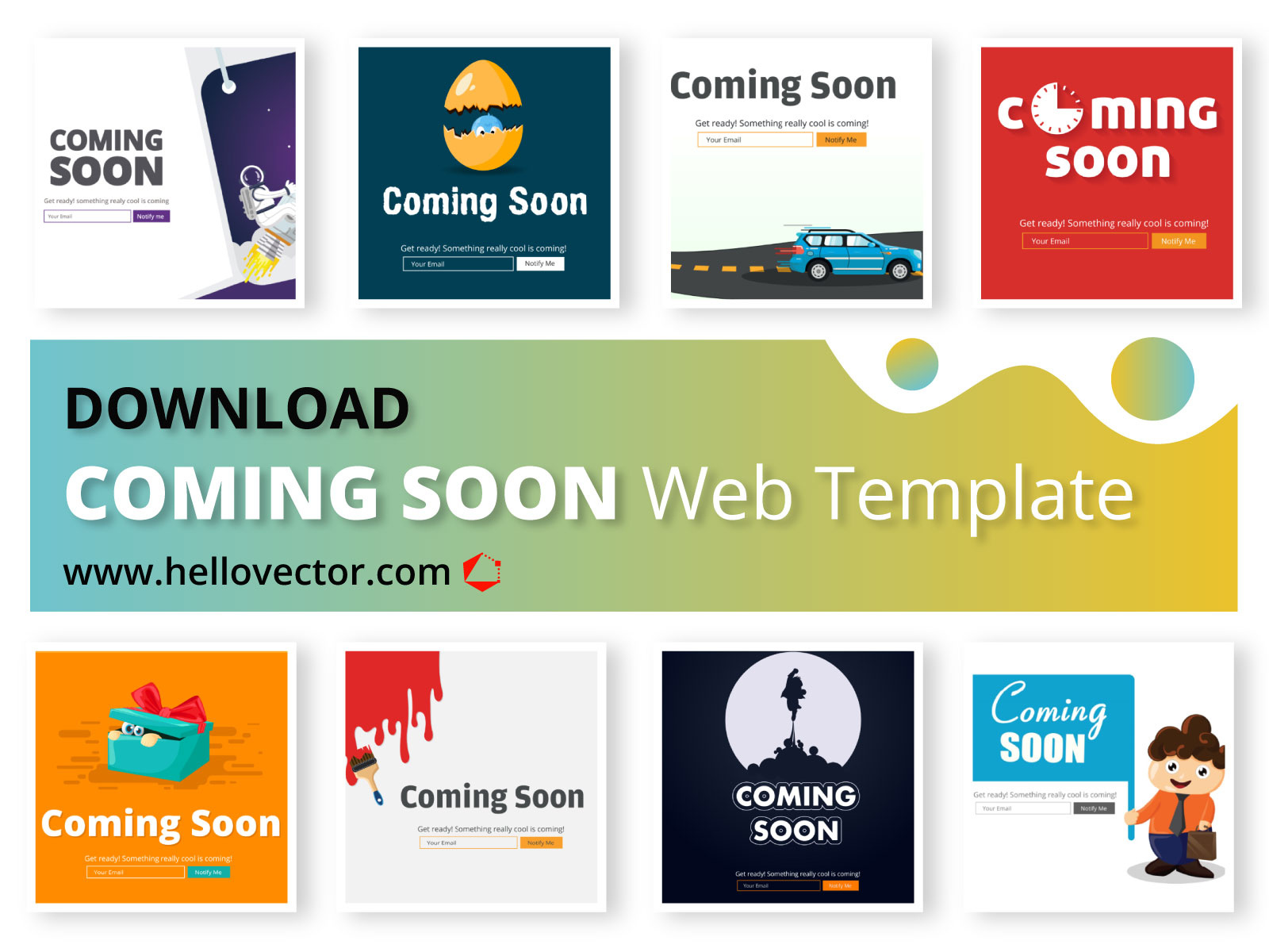 Coming Soon Web Template by Hello Vector on Dribbble