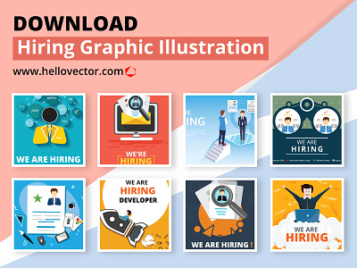 Hiring Banner Graphics branding design employee graphics hiring illustration recruit recruiter recruitment vector work