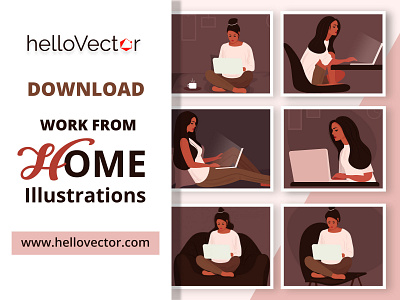 Work from home graphics collection