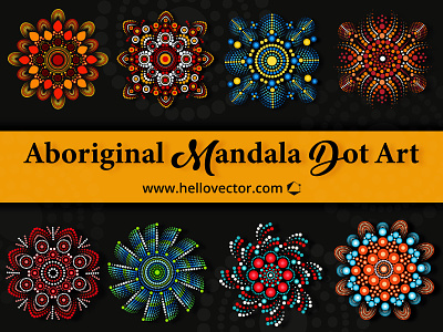 Aboriginal Mandala Art Collection aboriginal aborigines clipart design graphics illustration vector