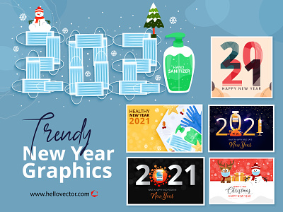 New Year 2021 Collection 2021 art branding design graphics illustration new year new year 2021 vector