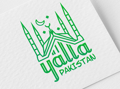 Yalla Pakistan Logo branding design illustration illustrator logo logo designs logodesign logotype minimal mosque mosque logo typography vector
