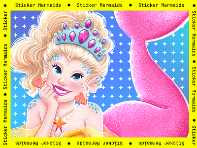 Beauty Mermaid animation art character character design character development design digital art girl character graphic design illustration mermaids mermay mermay2022 sticker sticker pack