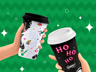 Paper cup festive design animation art branding christmas coffee coffee shop design digital art illustration logo package package design paper cups