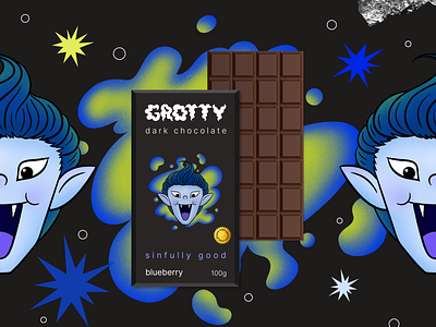 Choco monsters branding chocolate package design digital art illustration