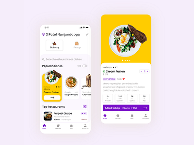 Food Ordering App app design minimal ui ux