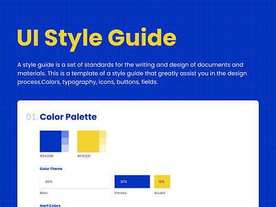 UI Style Guide adobexd branding buttons colorpalette iconography styleguide typogaphy ui