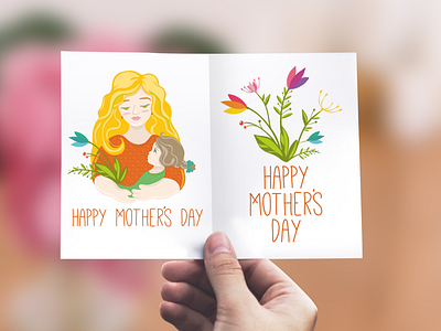 Сard for mom illustraion mothersday vector art