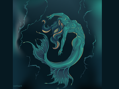 Mermaid - concept art concept art coreldraw mermaid vector