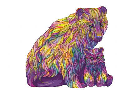 Mommy Bear bear character coreldraw illustraion vector art