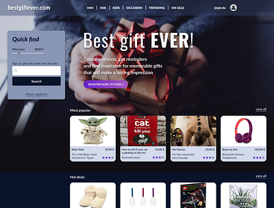 E-commerce gift shop ecommerce ui web web design