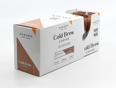 Shelf-ready box for cold brew sachets branding design packaging