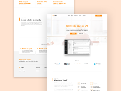 TYPO3 Redesign cms homepage interface minimal redesign simple ui ux web web design website