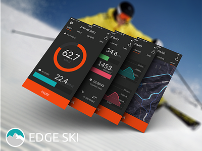 Edge Ski v2.0.0 Dashboard app dashboard edge ski graph infographic ios ski skiing speed sports