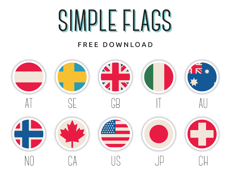 Simple Flags- Free PSD flags vintage free psd simple flag country countries usa us canada uk