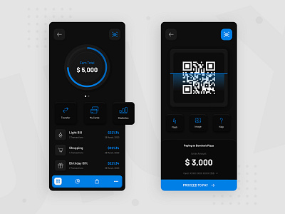 Online Payment Mobile App - Dark Mode