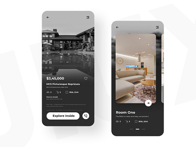 Real Estate Mobile app - Dark Mode #2