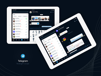Telegram - Messenger App Redesign Concept - ipad blue clean creative design design mobile app design mobile app development company new trend ui uidesign ux