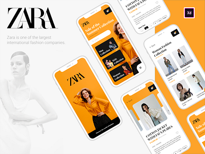 ZARA - Mobile App Design concept creative design design ecommerce fashion fashion brand mobile app design mobile app development company new trend redesign ui uidesign yellow zara
