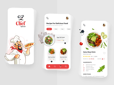 Chef Special Cooking App Design branding clean creative design design mobile app design mobile app development company new trend ui uidesign ux