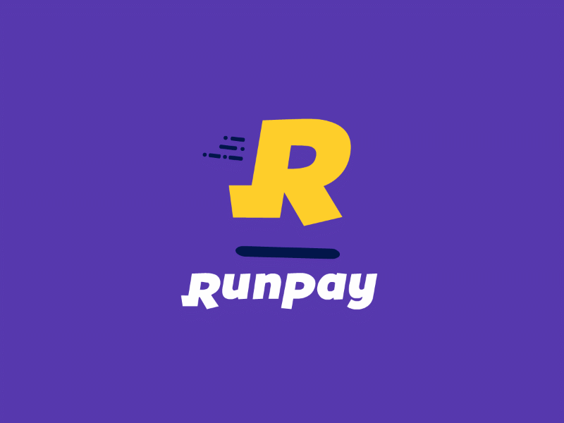 RunPay animation branding cash design flat letter letter logo logo money pay r letter run sale vector