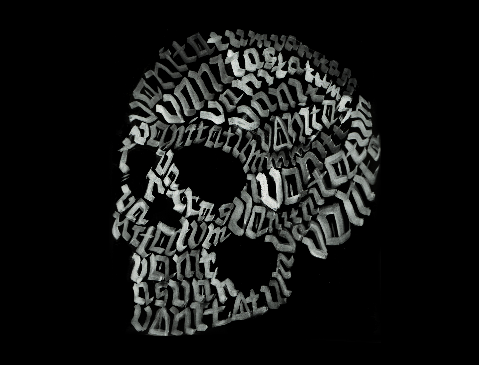Calligraphy in Latin in the shape of a skull by Nikolay Scherevsky on ...