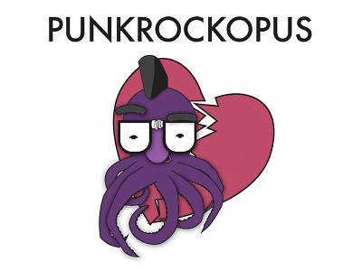 Punkrocktopus drawing illustrator octopus purple sea creature