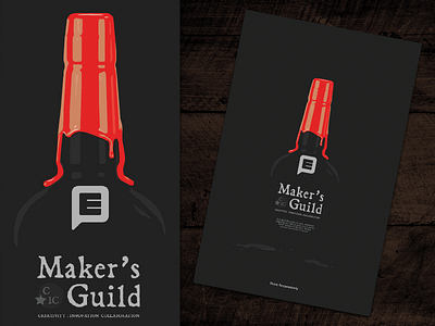 Maker's Guild Poster bottle bourbon design illustration poster red vector