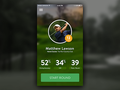 Golf App Concept app golf golf app interface mobile product sports ui ux