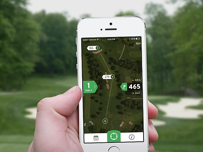 Golf App Concept app distance golf golf app interface mobile overhead product sports ui ux