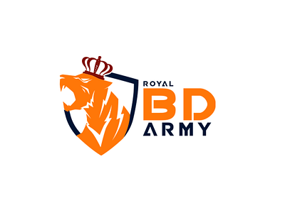 Royal BD Army branding design flat logo