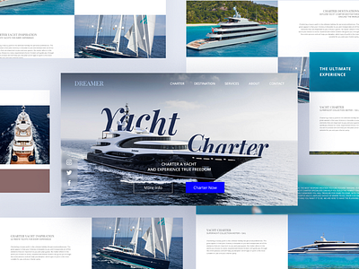 Yacht Charter HomePage adobe xd app concept create homepage invite landingpage photoshop ui ux uxdesign web webdesign website yacht