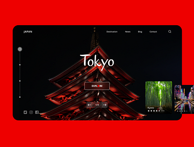 Travel to Japan creative dark ui explore japan landingpage minimal tokyo travel trip ui vacation web web design website website design