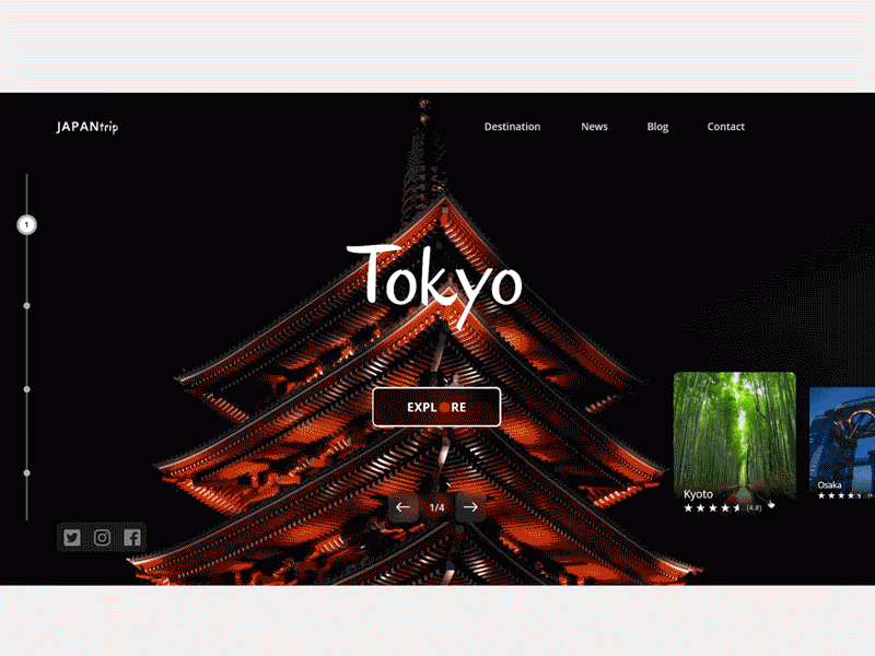 Landing Page JAPANtrip Interaction adobexd animation creative design interaction design japan landingpage scroll tokyo travel ui ui ux ui design uianimation uidesign ux web webdesign website