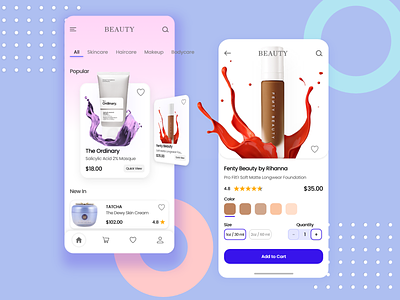 Cosmetics & Beauty Mobile App app app design beauty concept cosmetic cosmetics design ecommerce ios makeup mobile app product shopping app skin care ui deisgn ui design ui ux