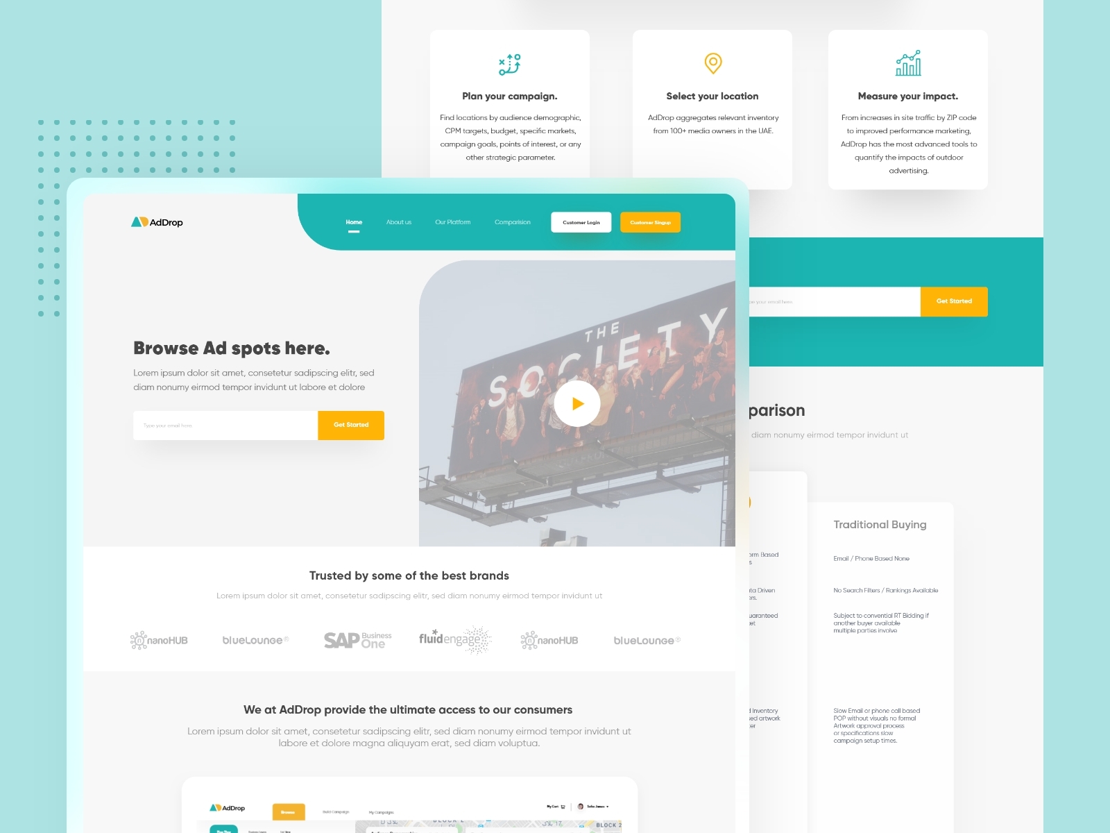 Ad Drop website by Kingsmen Design on Dribbble