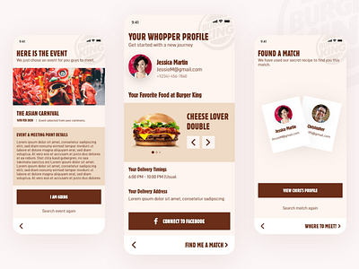 Burger King Event Concept adobexd app app design design interface like love product design ui ux
