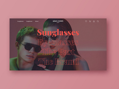 Alain Mikli Website | Homepage alain mikli desktop fashion glasses menu outline photography red serif sunglasses typogaphy ui ui design website