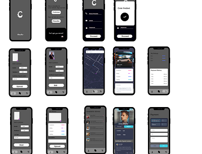 Chauffer app design design ui