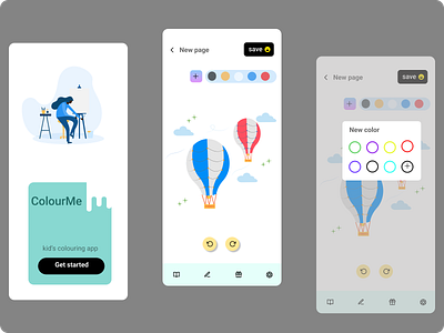 Colouring app app appdesign design ui uiux user interface