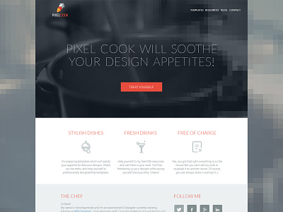 Pixel Cook - Free PSDs clean download flat free psd freebie minimal psd web web design website wordpress