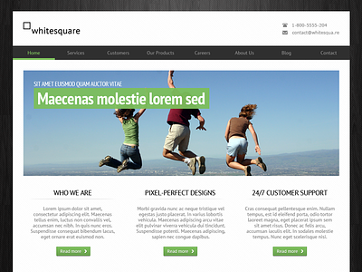 Freebie - Greenish template clean design download free free psd freebie green psd template website
