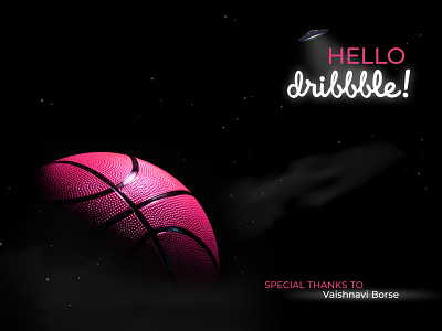 Hello Dribbble debut design dribbble galaxy hello dribble illustration player poster