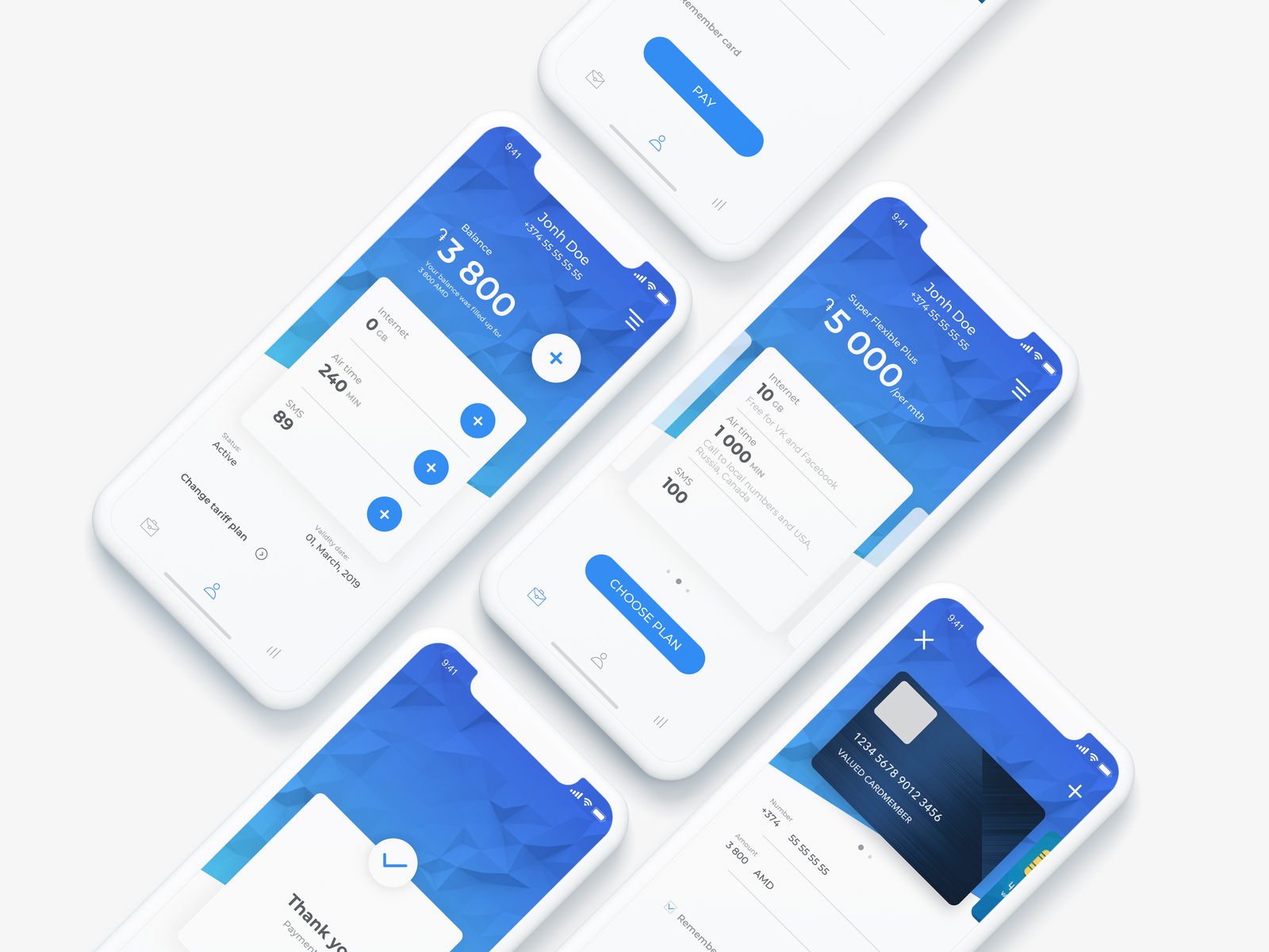 Mobile Telecom App by Anahit Avetikyan on Dribbble