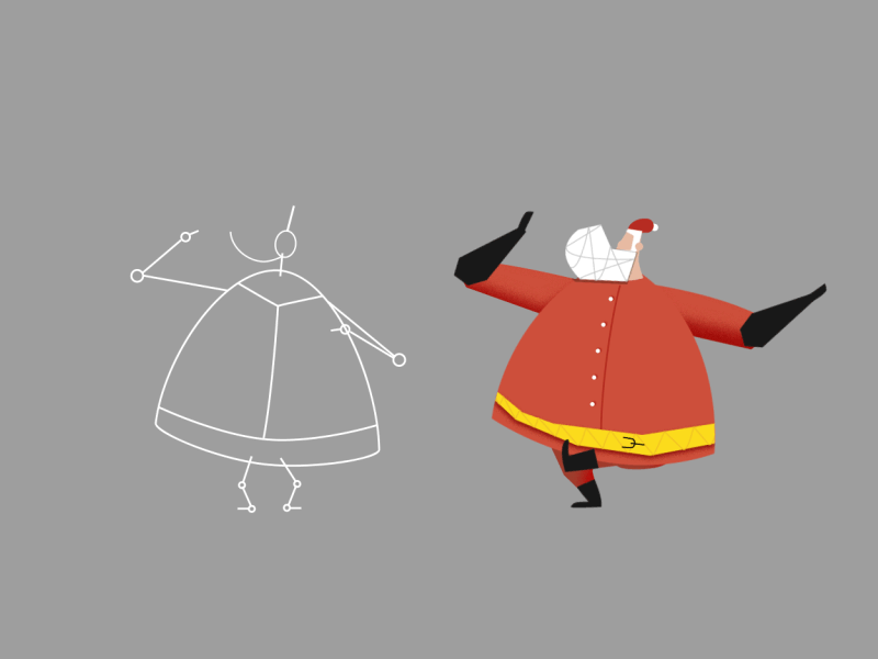 Santa WIP after effect animation christmass keyframe shapes