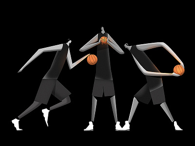 Basketball Dude 2.2 black and white character design illustration photoshop